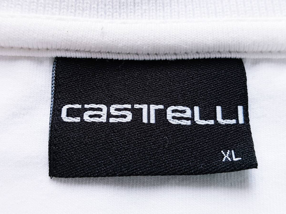 トルコ製！castelli/CASTELLI カステリ オール刺繍 ITALIA 半袖ポロシャツ(白XL相当)_画像3