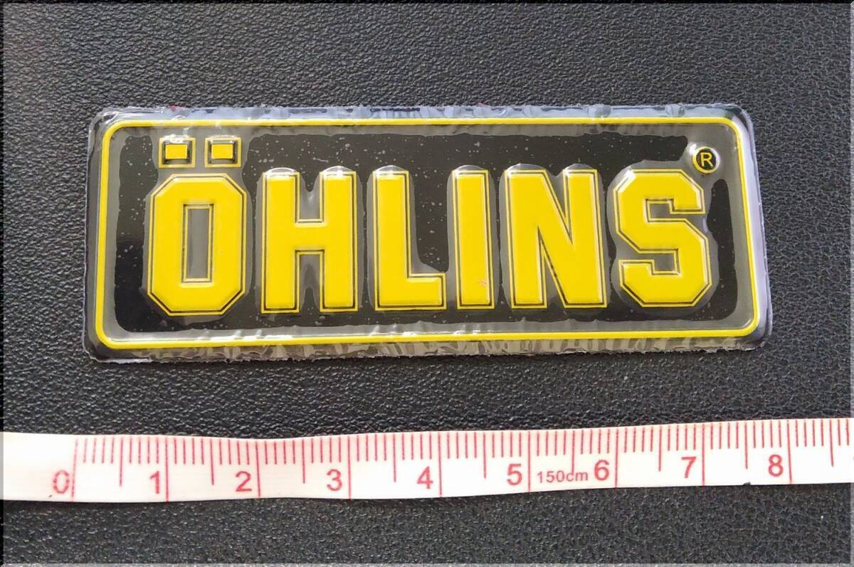 ★オーリンズ（OHLINS）★アルミ耐熱ステッカー★８×３ｃｍ★黒×黄★の画像1