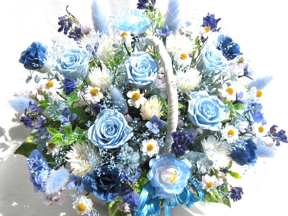  bell. dry flower Mother's Day . oriented preserved rose blue 