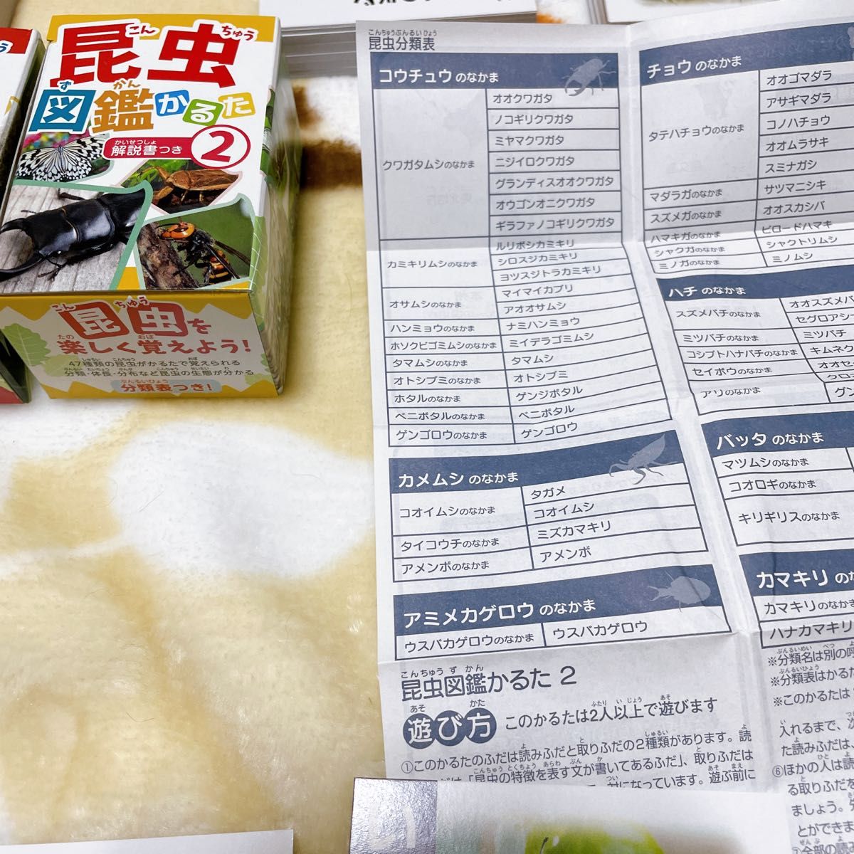 昆虫図鑑かるた①② 2個セット　新品　未使用　解説書付　百人一首かるた 昆虫