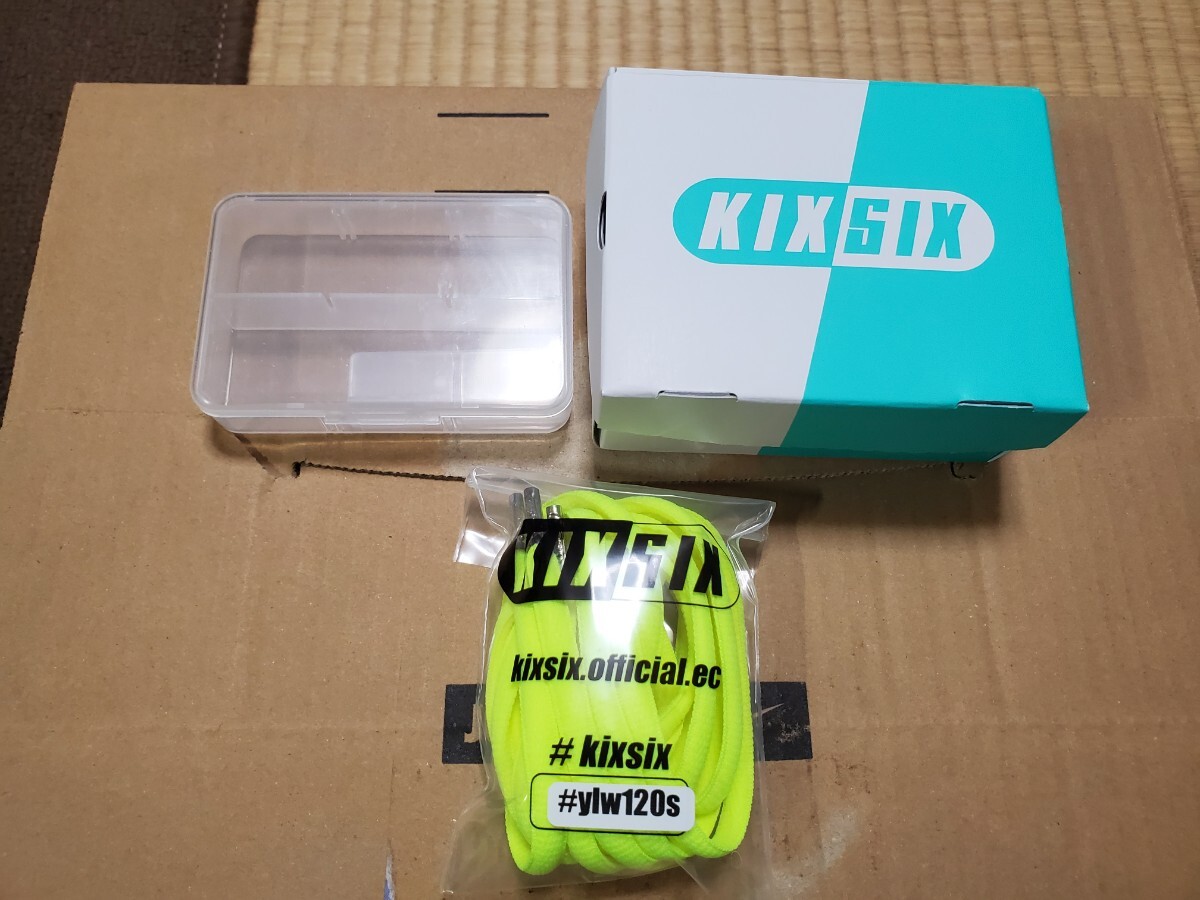 KIXSIX BASIC OVALLACE BOX SHOELACE NEON YELLOW 120cm オーバル シューレース ネオンイエロー ボルト ナイキ エアマックス95 AIRMAX 新品_画像1