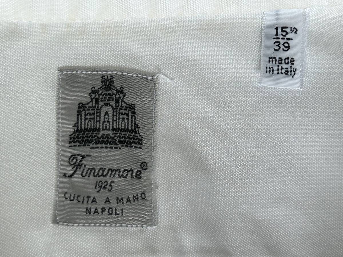 FINAMORE フィナモレ BDシャツ 白 サイズ３９ー１５1/2の画像6