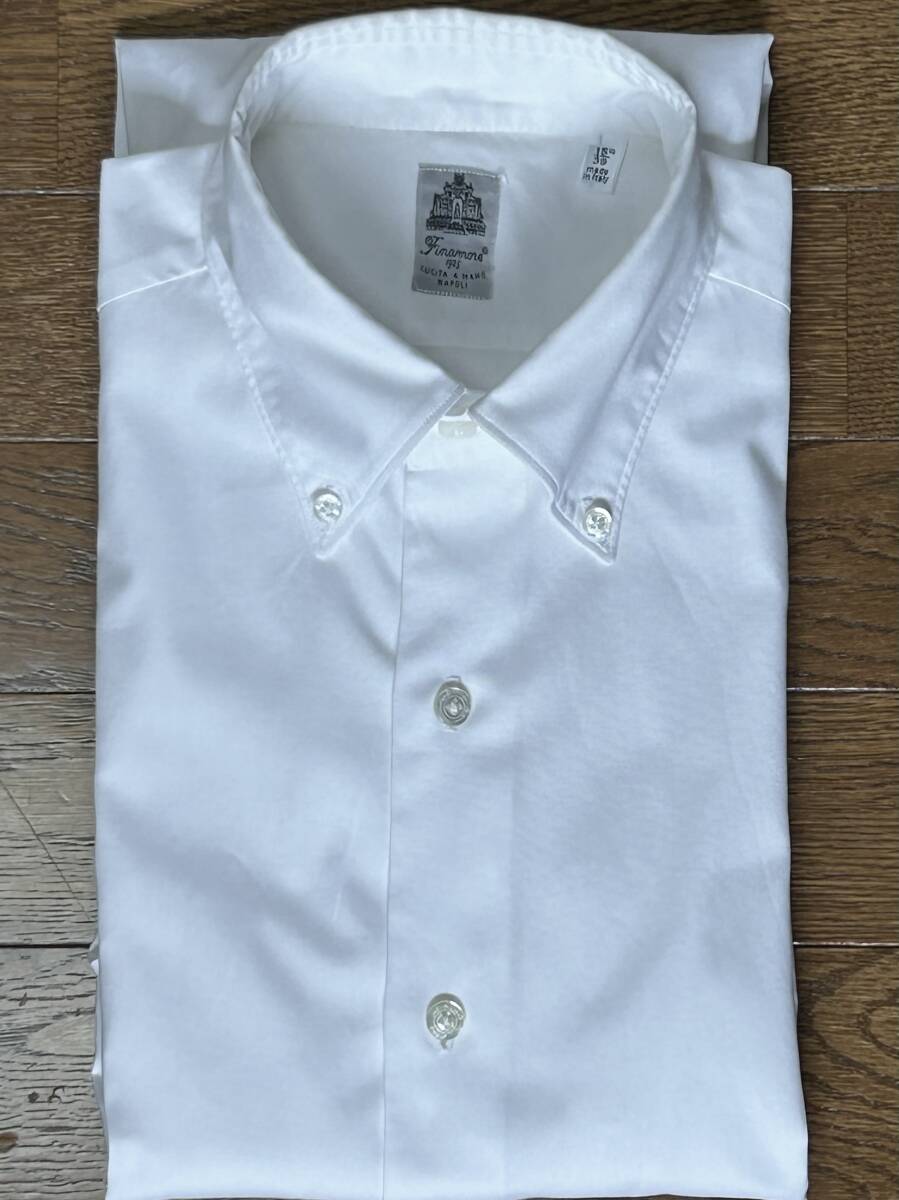 FINAMORE フィナモレ BDシャツ 白 サイズ３９ー１５1/2の画像1