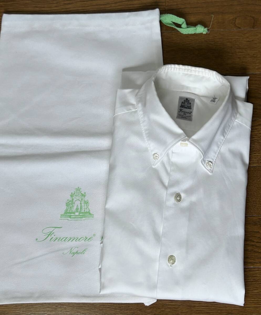 FINAMORE フィナモレ BDシャツ 白 サイズ３９ー１５1/2の画像10