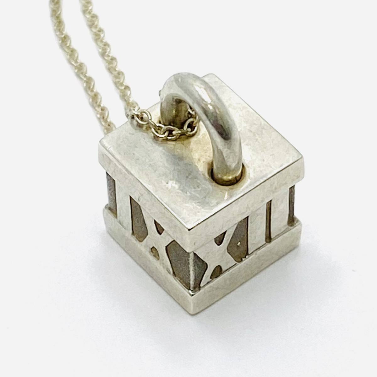 TIFFANNY&Co. Tiffany Atlas Cube necklace SV925 Vintage man and woman use men's lady's 