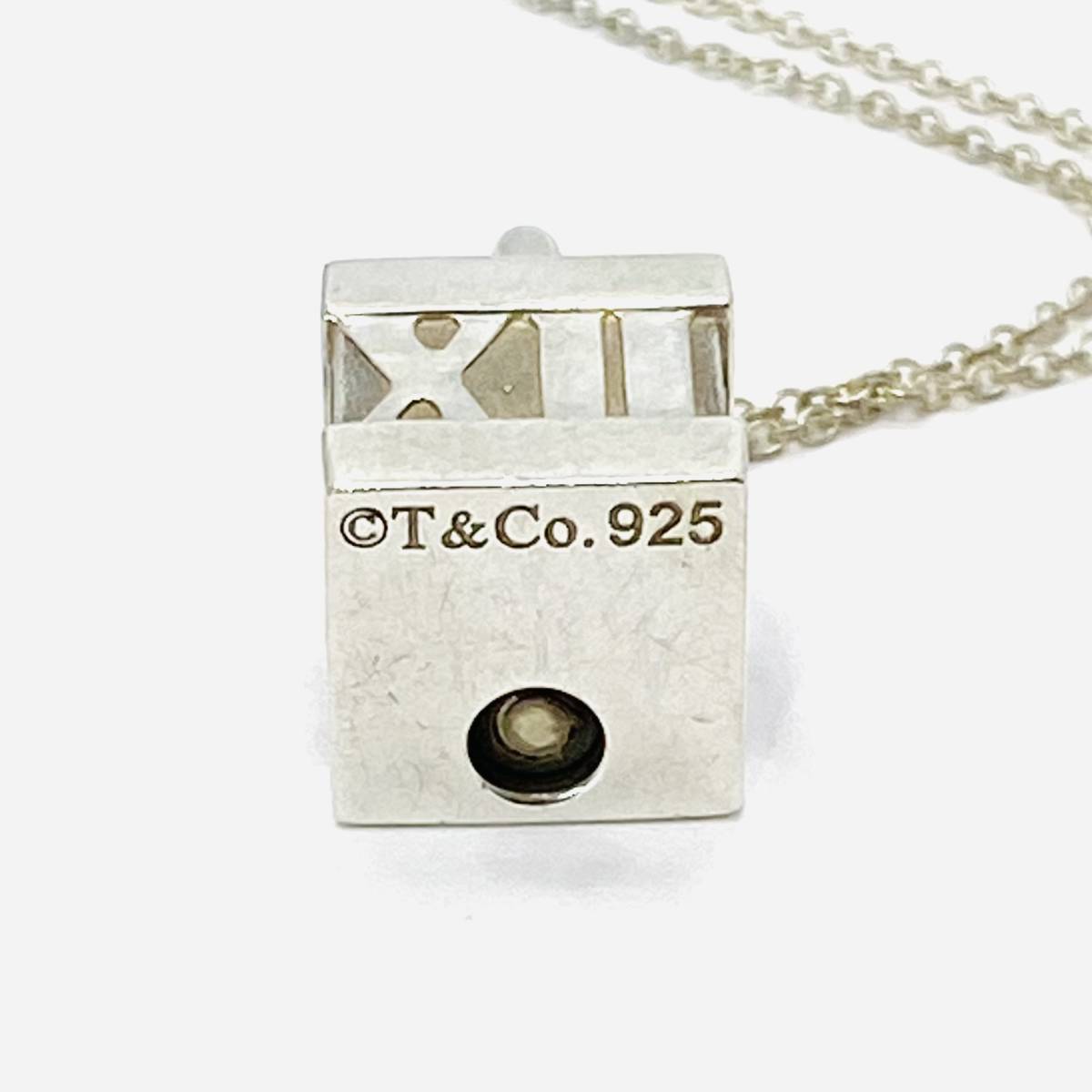 TIFFANNY&Co. Tiffany Atlas Cube necklace SV925 Vintage man and woman use men's lady's 