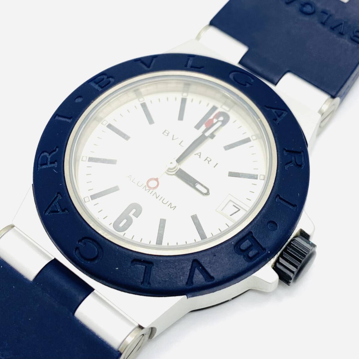 BVLGARI ブルガリ アルミニウム クォーツ腕時計 AL32TA ボーイズ 不動品 ジャンク品
