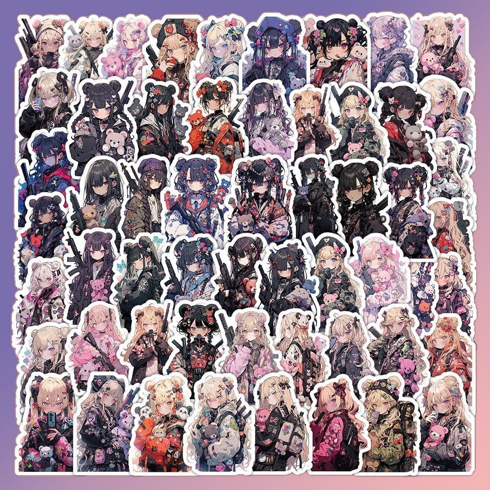 コラージュ/人物ステッカー/装飾ステッカー❤️まとめ売り 即日出荷 人物シール フレークシール 大きめ 女の子 イラスト