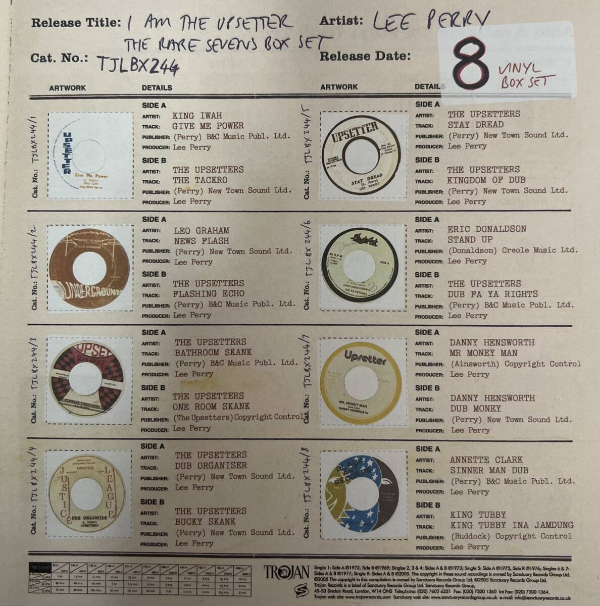 7インチ　8枚組　Lee Perry - I Am The Upsetter - The Rare Sevens Box Set