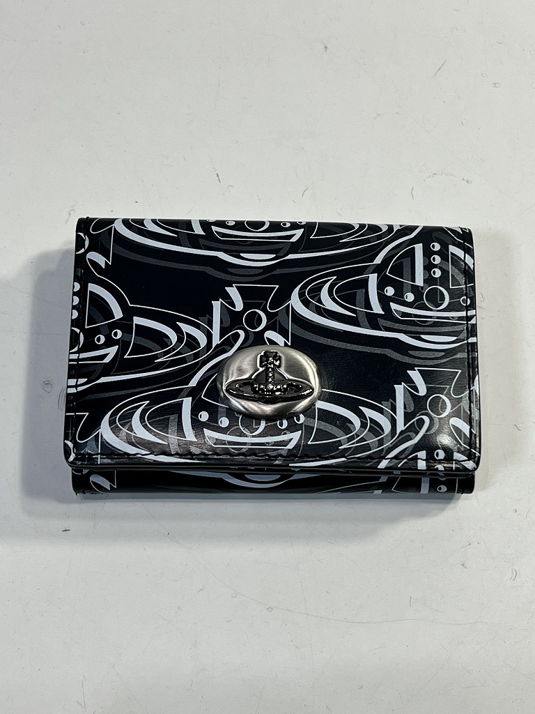 Vivienne Westwood ヴィヴィアン ウエストウッド 折りたたみ 三つ折り 財布 総柄 ロゴ USED 中古 R604の画像1