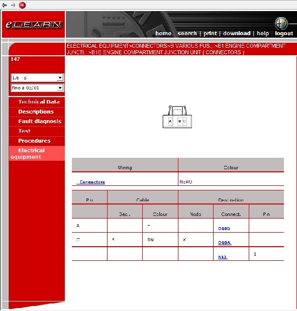 ALFA アルファロメオ 147 電子 マニュアル  整備書 配線図 修理書 e-LEARN 電子整備書  の画像3