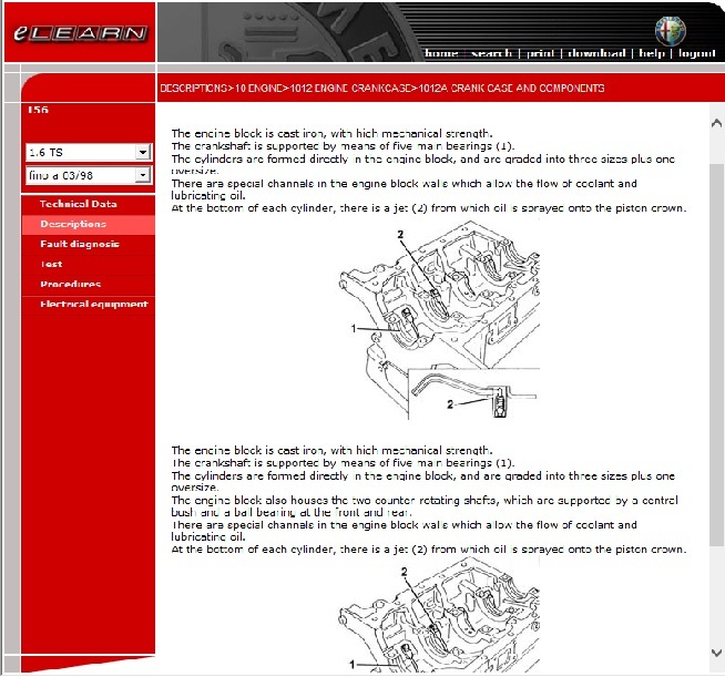 ALFA アルファロメオ 156 ワークショップ 電子マニュアル 整備書 配線図 修理書 e-LEARN の画像3