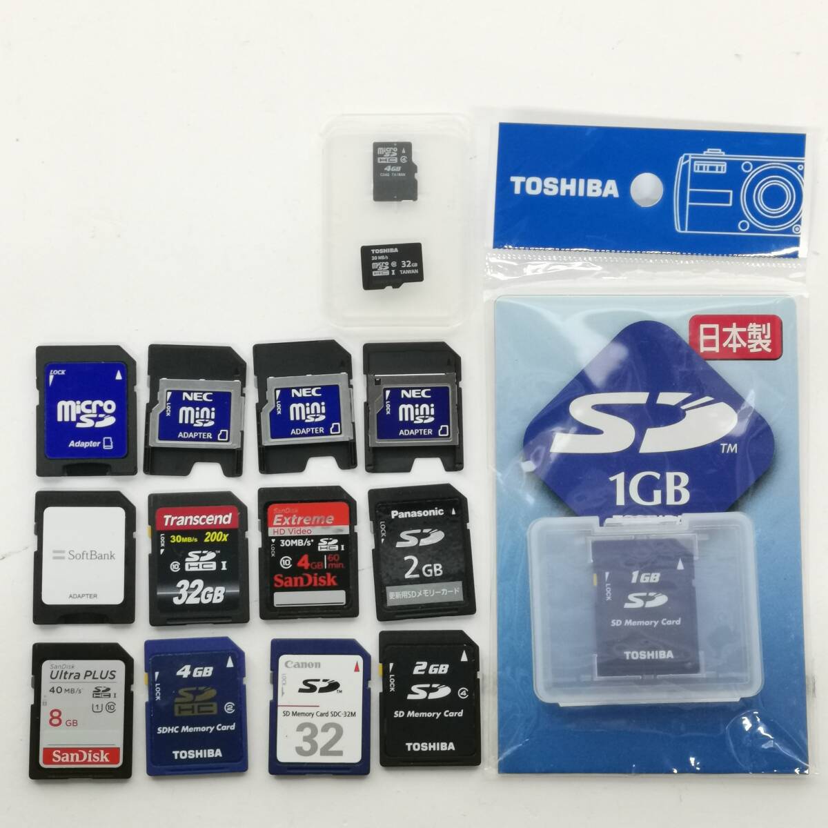 送料無料 1スタ TOSHIBA SDメモリカード マイクロSDカード アダプタ まとめ 動作確認済み#12625