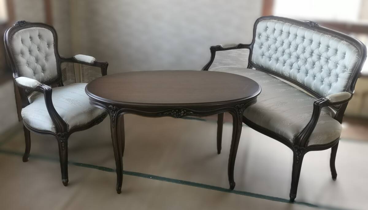 カリモク domani ドマーニ テーブル 椅子 ソファ リビングセット ダイニングセット 家具 ロココ様式 洋風#12692_画像1