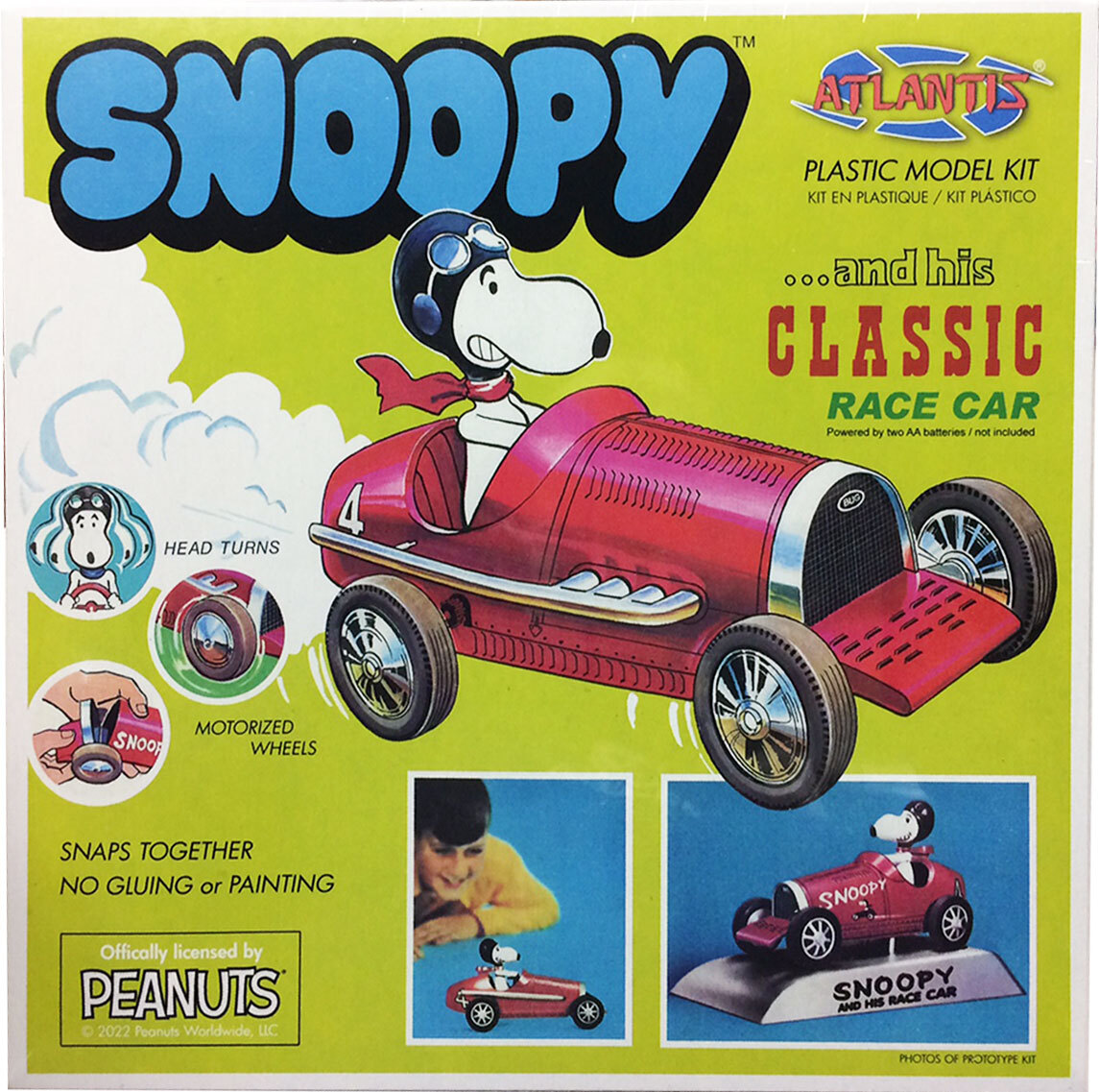 アトランティスモデル【SNOOPY】スヌーピー＆クラシック・レースカー (旧モノグラム復刻) プラモデルの画像1