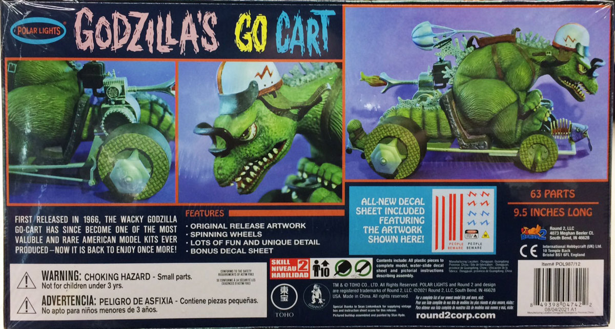  Pola laitsu[GODZILLA\'S GO CART] Godzilla *go- Cart ( старый Aurora переиздание ) пластиковая модель [POLAR LIGHTS]