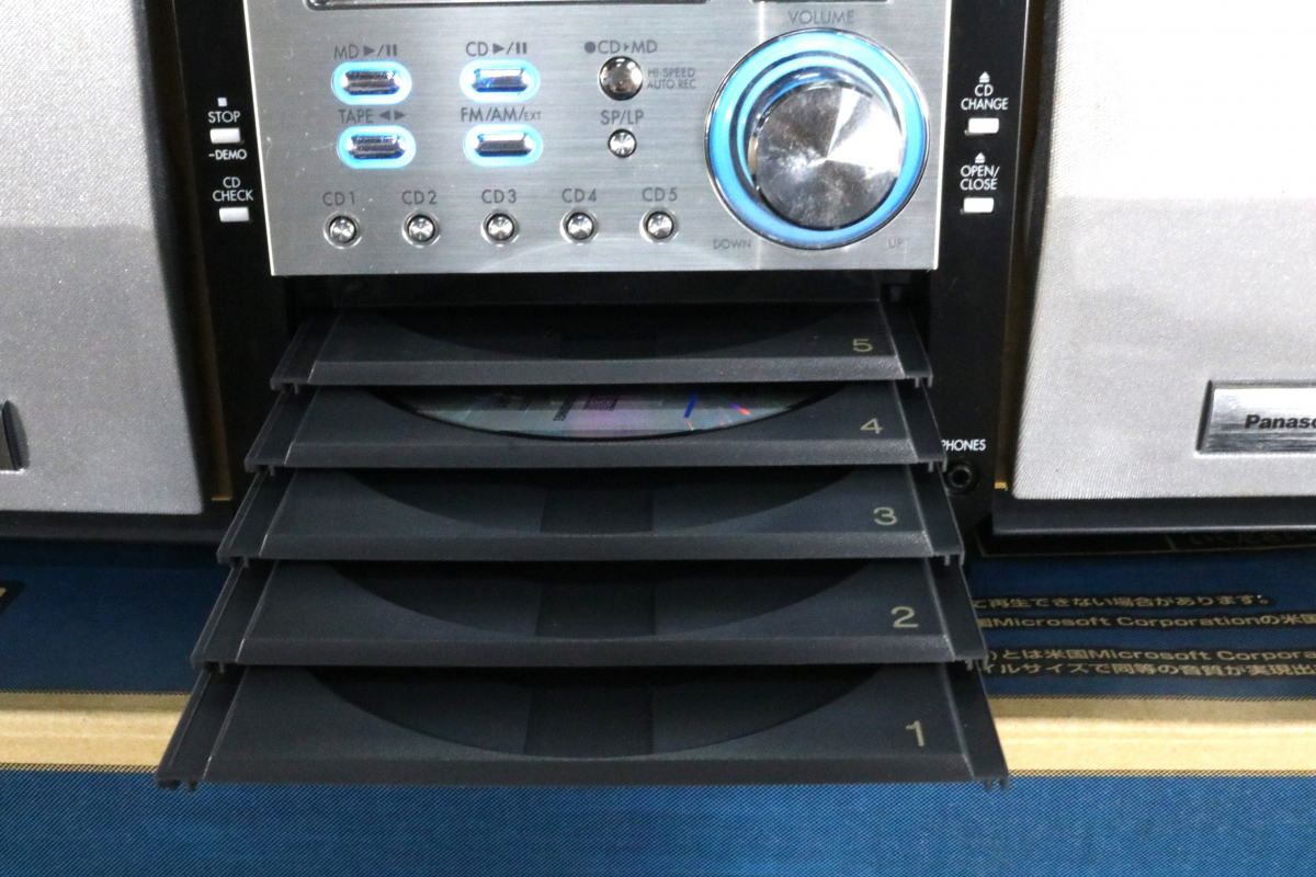 [to.]Panasonic Panasonic SA-PM700MD MD стерео музыкальный центр 5CD changer MD кассета серебряный DS704DEW13