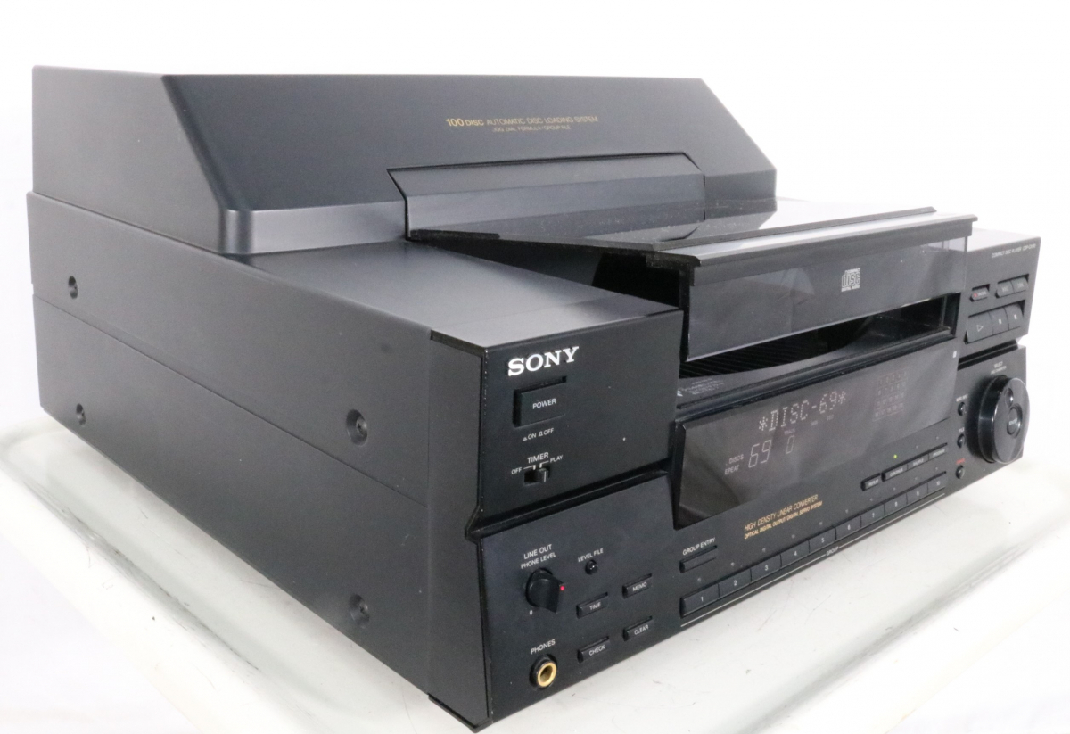 【ト滝】定価￥100,000 SONY ソニー CD100連チェンジャー CDP-CX100 チェンジャーメカ搭載 DS709DEW06