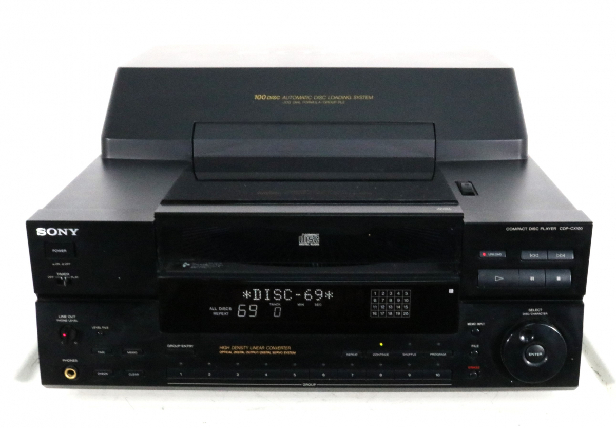 【ト滝】定価￥100,000 SONY ソニー CD100連チェンジャー CDP-CX100 チェンジャーメカ搭載 DS709DEW06
