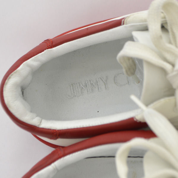■ ジミー チュウ JIMMY CHOO レザースニーカー 白赤 サイズ43 26.5cm (0990009321)_画像8