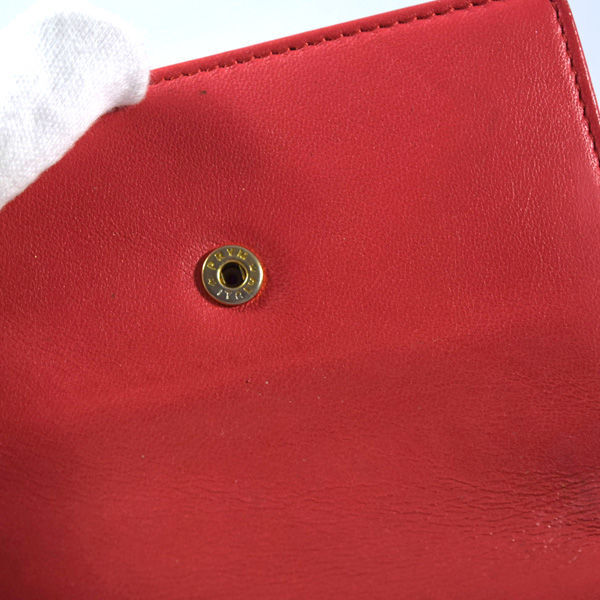 ■ ヴィヴィアンウエストウッド ORB 口金 二つ折り財布 レザー 赤 (0990010268)_画像9