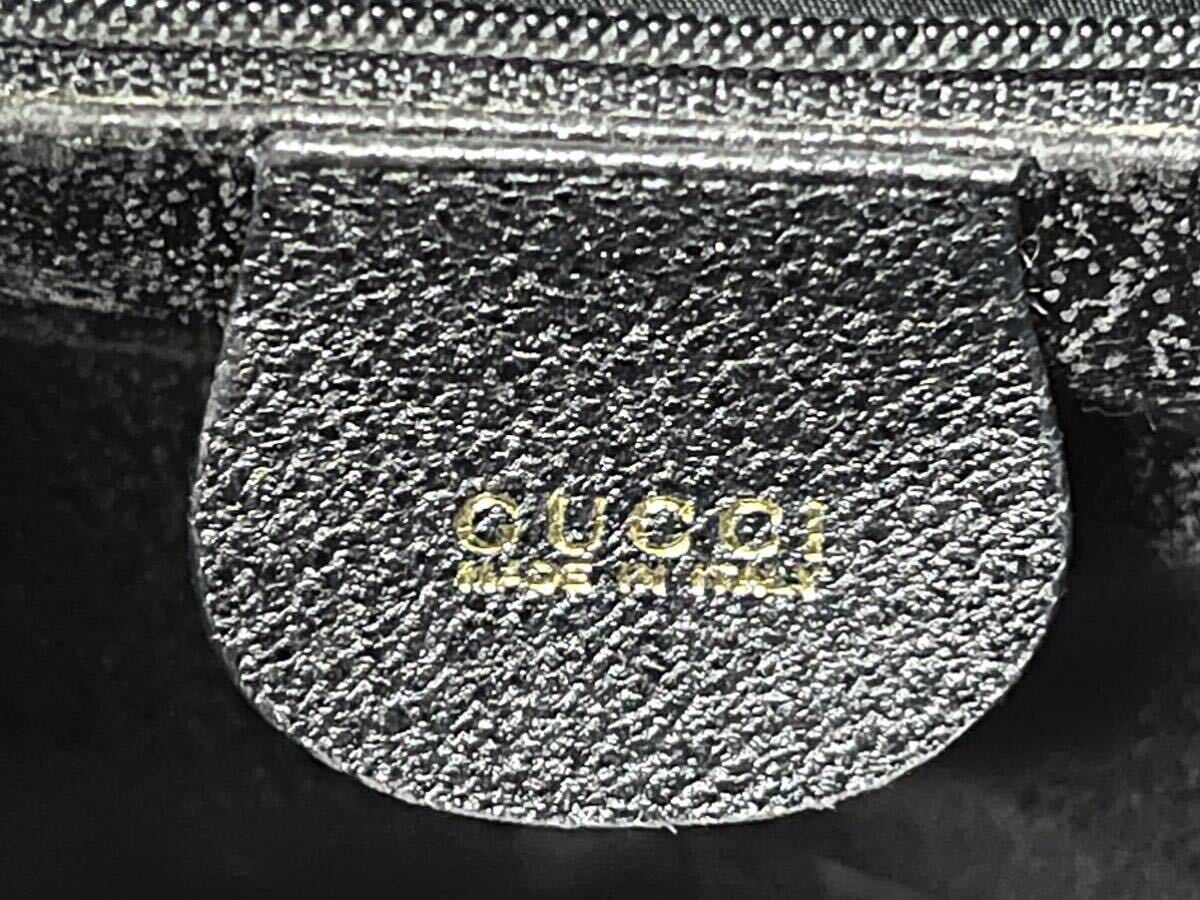 GUCCI グッチ ハンドバッグ トートバッグ バンブー ゴールド金具 レザー 本革 A4収納 ブラック 0425②_画像10