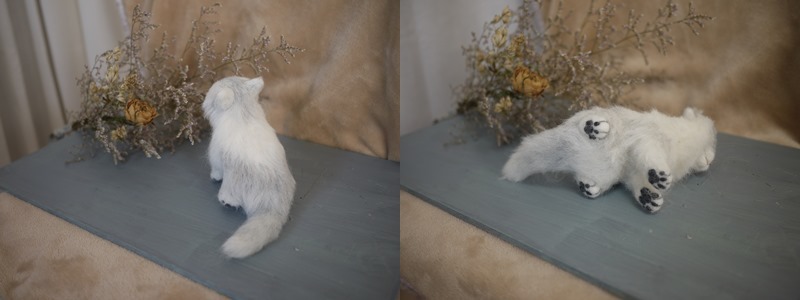 *malta* cat wool felt chinchilla silver . cat soft. cat real . Mini cat ** hand made cat 