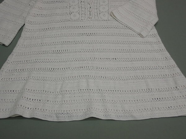 SCAPA crochet needle braided race knitted *44^ Scapa / tunic / large size / white /@B1/24*4*2-3