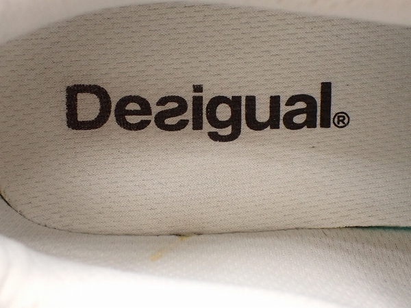 Desigual 厚底シューズ・左23.5cm右24cm★デシグアル/レザースニーカー/白/24*4*2-11の画像8