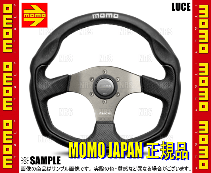 MOMO モモ LUCE ルーチェ 350mm ブラックレザー ダークグレースポーク (L-1_画像2