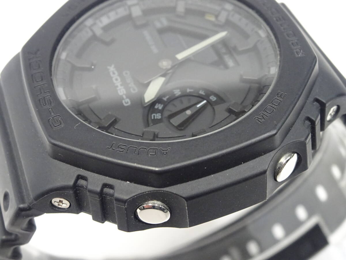(つ-U-597)G-SHOCK ジーショック 腕時計 GA-2100 アナログ/デジタル ブラック カーボンコアガード CASIO カシオ 動作品 中古の画像4