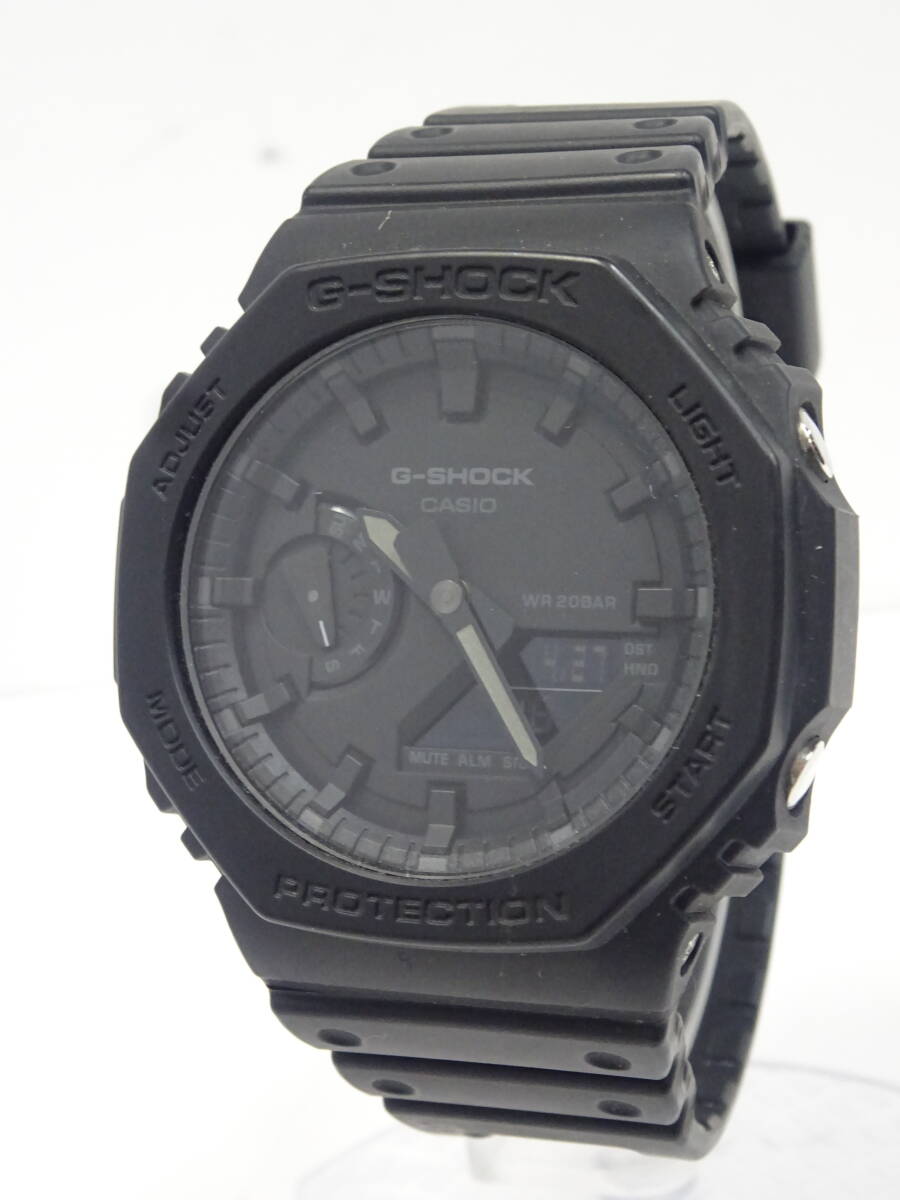 (つ-U-597)G-SHOCK ジーショック 腕時計 GA-2100 アナログ/デジタル ブラック カーボンコアガード CASIO カシオ 動作品 中古の画像1