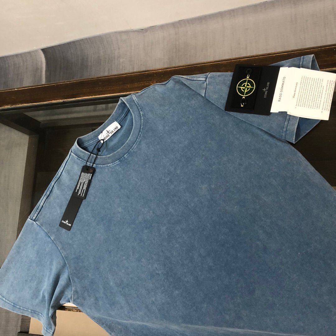 STONE ISLAND　ストンアイランド　メンズ　Tシャツ　半袖　無地　シンプル　コットン　男女兼用　XS-XL　サイズ選択可能_画像4