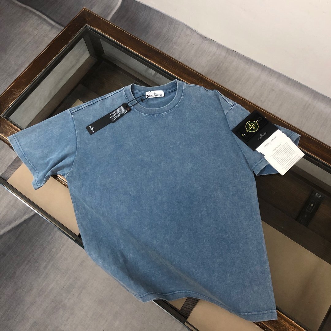 STONE ISLAND　ストンアイランド　メンズ　Tシャツ　半袖　無地　シンプル　コットン　男女兼用　XS-XL　サイズ選択可能_画像2