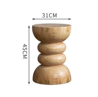 純粋な天然の丸太便の固体木製桟橋クリエイティブツリーパイルラウンドスツール_画像1