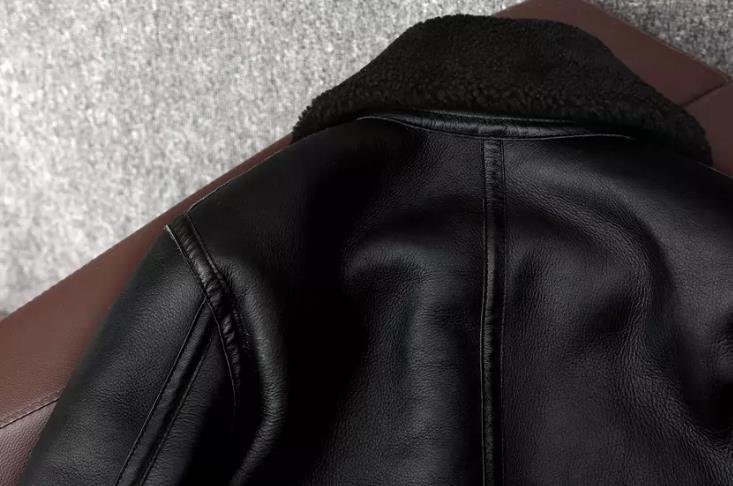 B-3 フライトジャケット ムートン 羊革 シープスキン 毛皮一体 天然革 肉厚 コート メンズファッション 本革 2.5cm 防寒 S～5XL_画像7