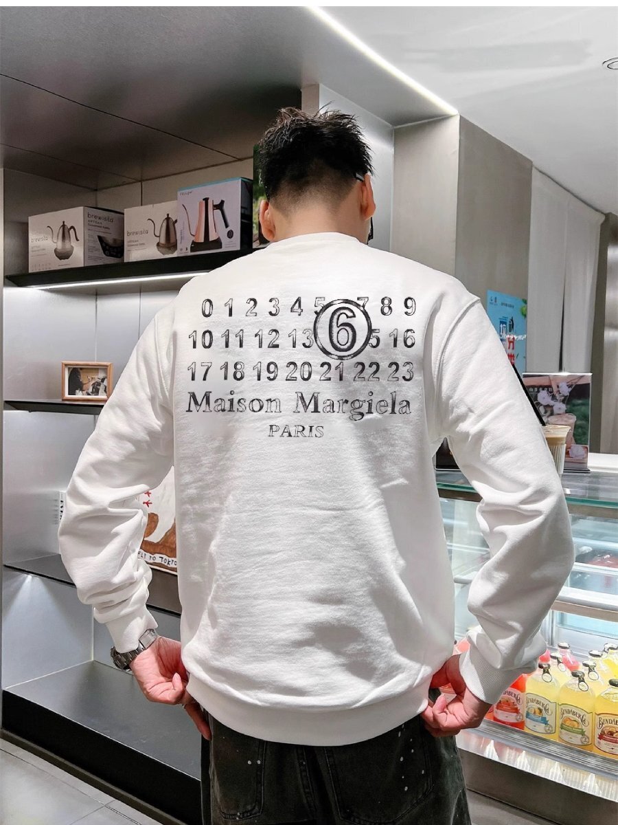 Maison Margiela マルタンマルジェラ　パーカ　長袖　背中ロゴ　丸首　コットン　ペアールック　男女兼用　S-XL　サイズ選択可能　MM6_画像2