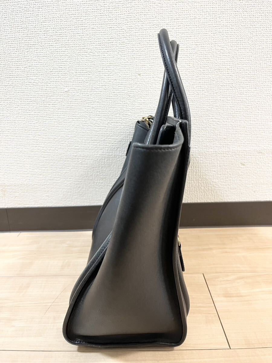 【希少品】セリーヌ CELINE ハンドバッグ ラゲージマイクロショッパー レザー 黒 バッグの画像6