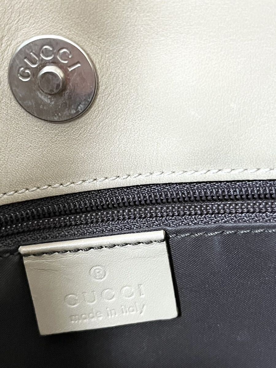 【美品】GUCCI グッチ 001 3167 3754 ナイロン シルバー金具 ワンハンドル ハンドバッグ ショルダー 肩掛けの画像5