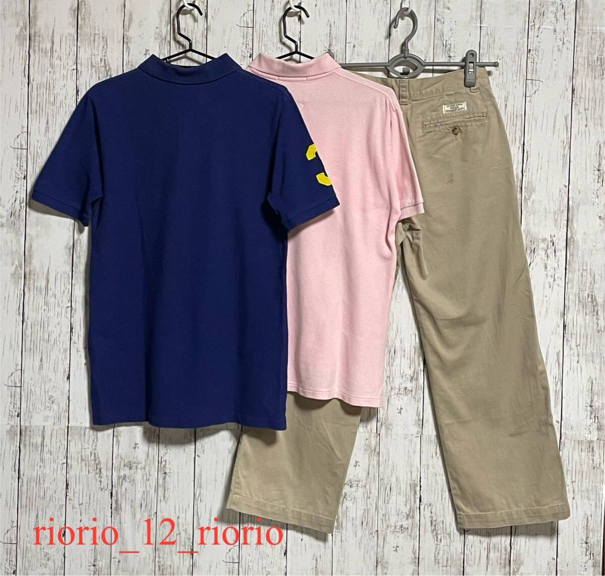 287 POLO Ralph Lauren ポロラルフローレン 男の子まとめ売り ビッグポニー半袖ポロシャツ ポロシャツ コットンパンツ size160・170の画像2