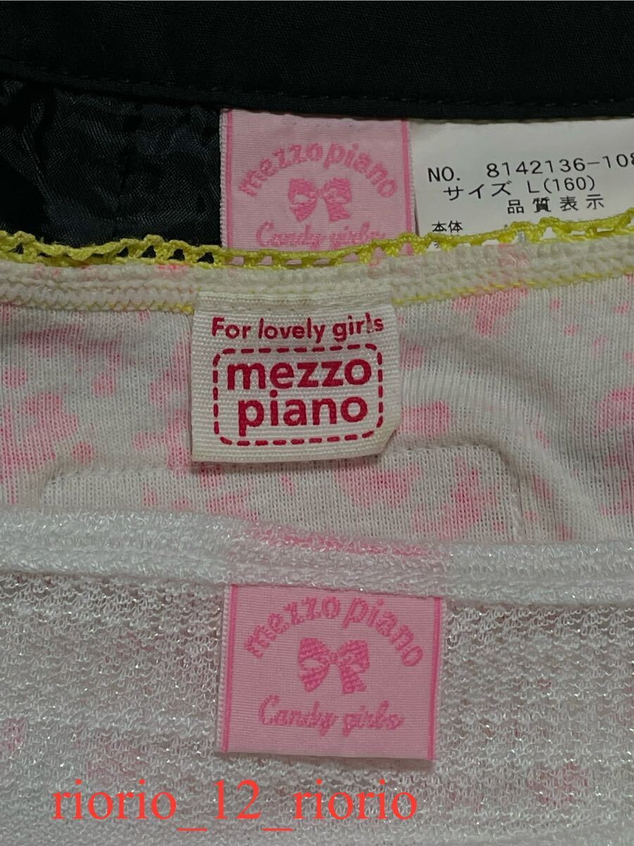 439 mezzopiano メゾピアノ 女の子まとめ売り シースルーTシャツ タンクトップ レースキュロット 3枚セット size160の画像9