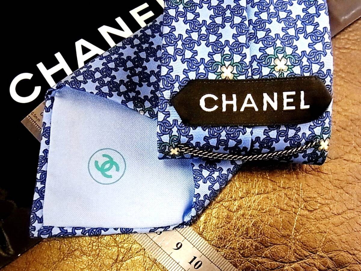 ●bv1378●良品●シャネル【CHANEL】 CCロゴ柄 ネクタイ★_画像1