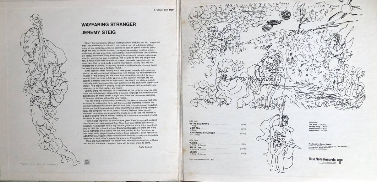 JEREMY STEIG / WAYFARING STRANGER LP レコード blue note soul jazz funk_画像3