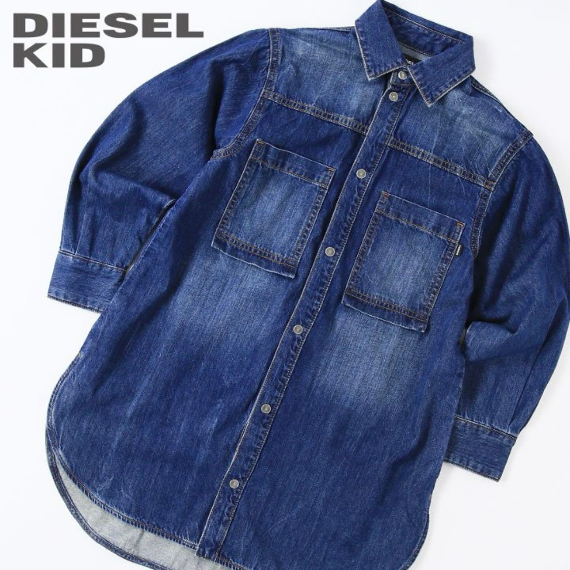  regular goods / new goods / unused /8Y size # with translation outlet # tag attaching / regular price 24,200 jpy #DIESEL diesel Kids girl Denim shirt One-piece 826
