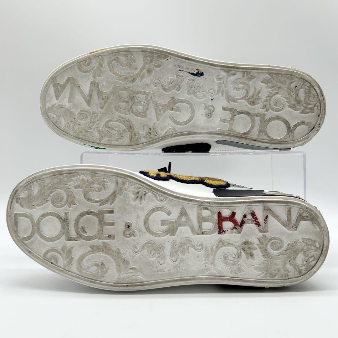 1円 【極美品】 DOLCE&GABBANA ドルチェアンドガッバーナ 【幻の逸品】 メンズ スニーカー ローカット シューズ 靴 ワッペン ロゴ ペイント_画像9