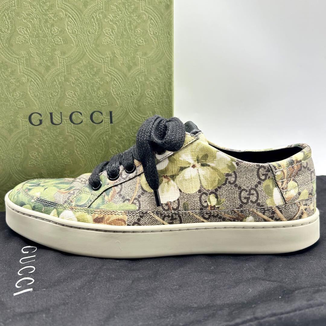 激安！1円 【希少美品】 GUCCI グッチ 【幻の逸品】 メンズ スニーカー ローカット 靴 GGブルームス GGスプリーム フローラル 花柄 PVC