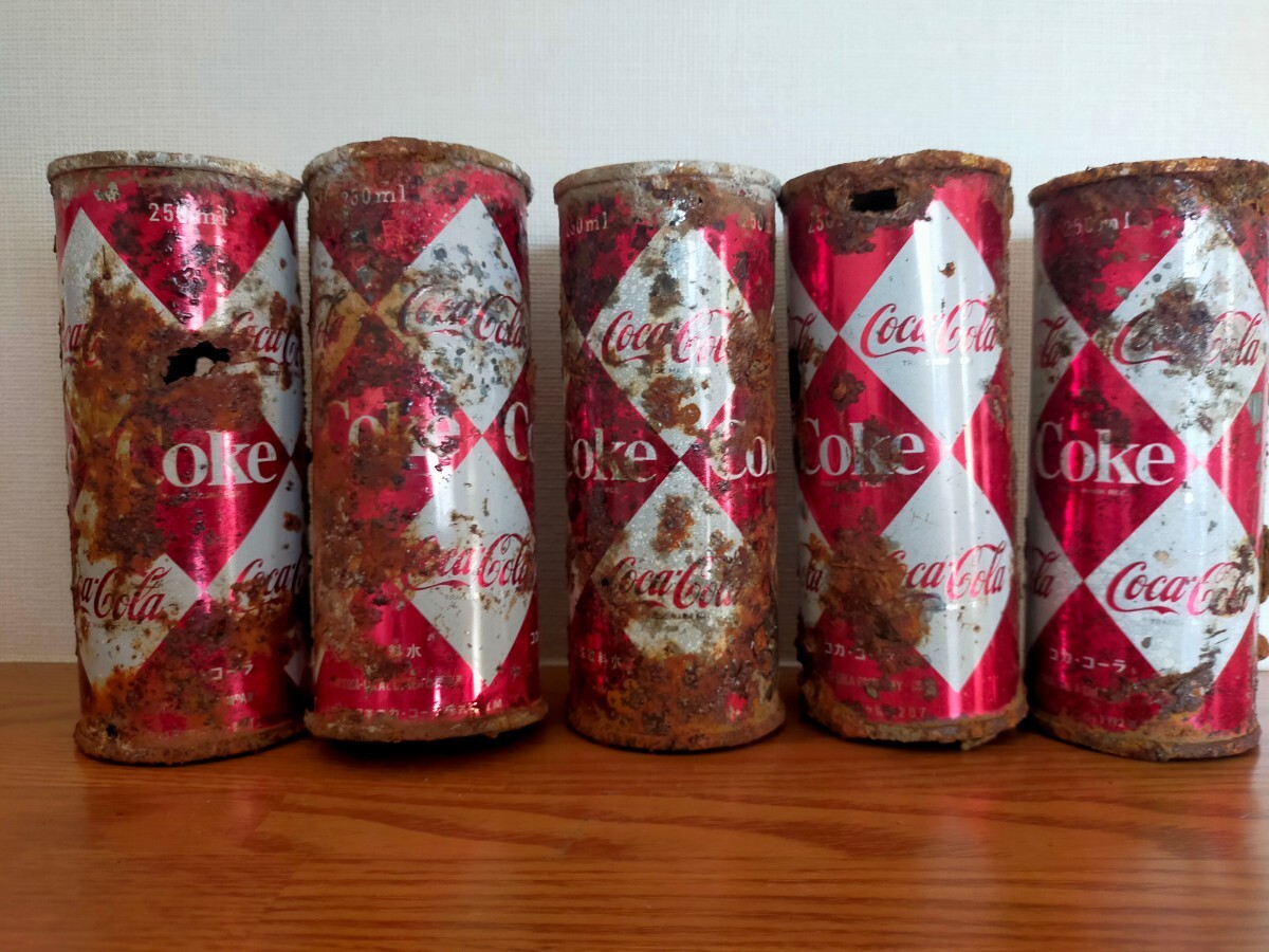 昭和レトロ コカ・コーラ ダイヤ 空缶 Coca-Cola ジャンク品の画像1