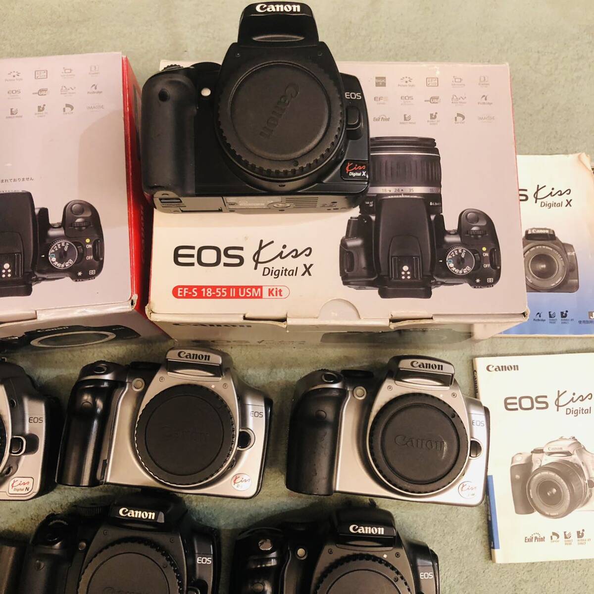 デジタル一眼レフカメラ Canon EOS Kiss DIGITAL、X、N 7台まとめ売り 通電のみ確認_画像3