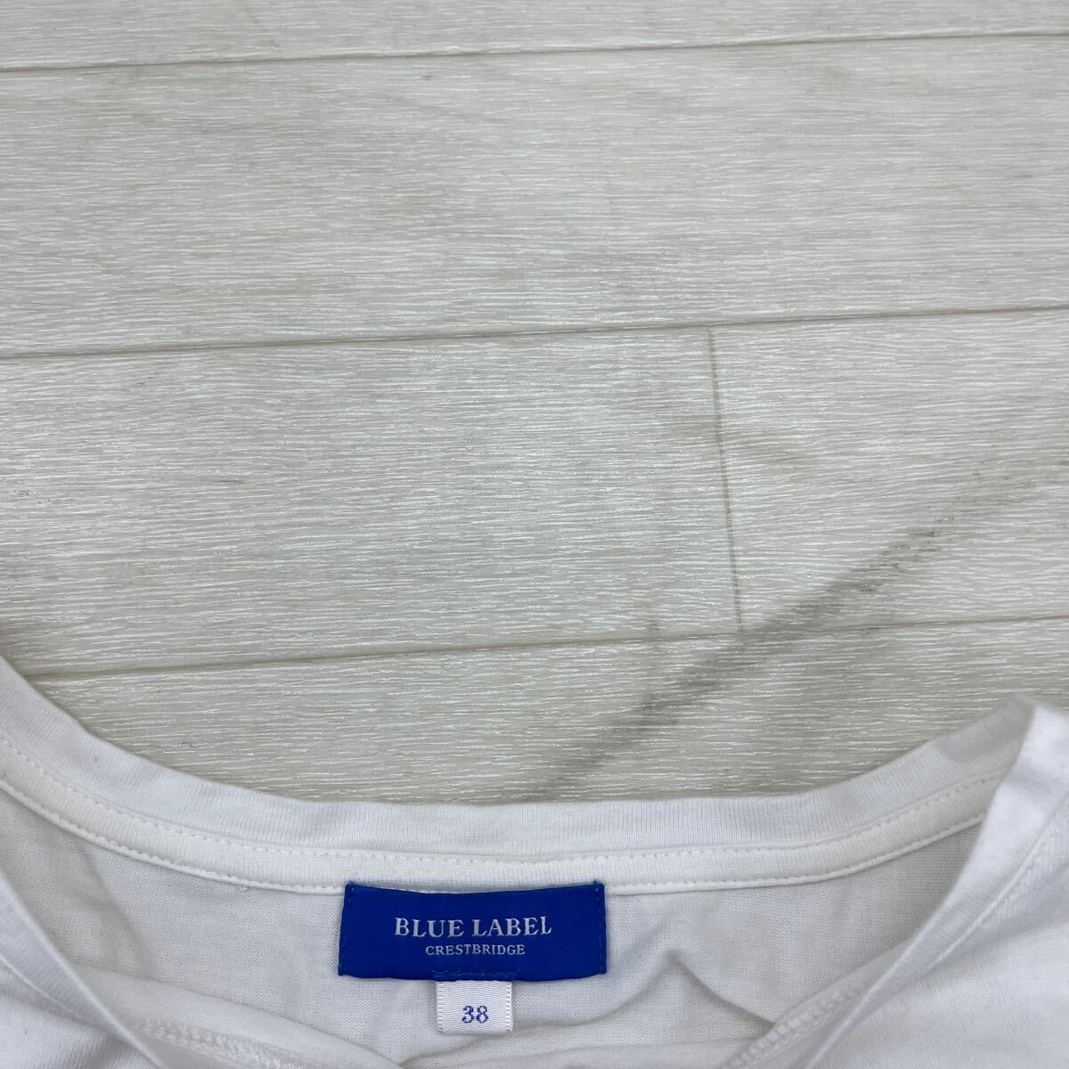 1430◎ 三陽商会 BLUE LABEL CRESTBRIDGE ブルーレーベル クレストブリッジ Tシャツ カットソー ホワイト レディース38_画像4