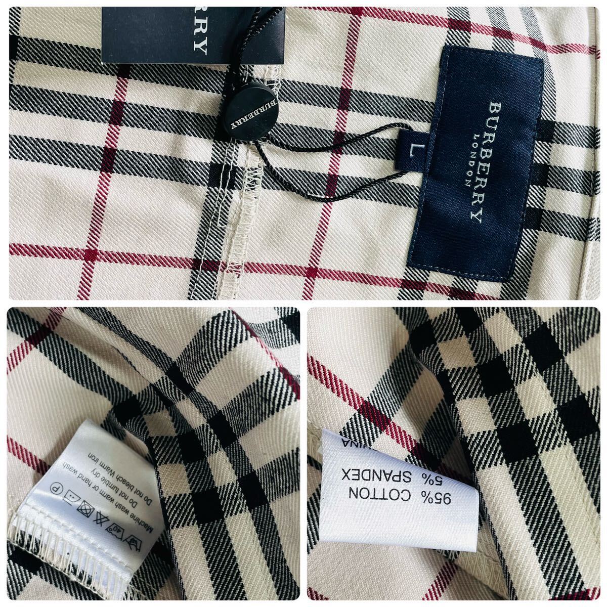 タグ付新品★大きいサイズＬ★BURBERRY LONDON★春～初夏の羽織り★デニムジャケットコート 総ノバチェック ショート バーバリーロンドンの画像10